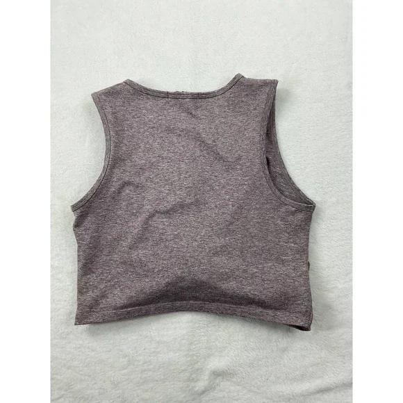 Zobha Melange Twist Crop Top Womens Medium Heather Plum Yoga Athletic Fit Preppy - Picture 7 of 8